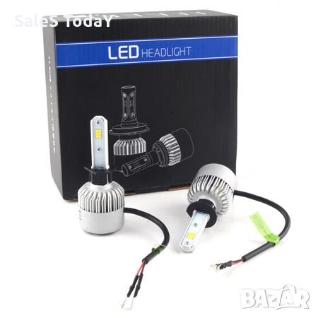Комплект LED Лед Диодни Крушки за фар X3 H7 - 50W 12000 Lm Над 200% по-ярка светлина. , снимка 1