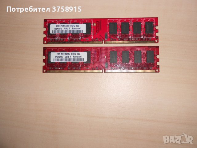 296.Ram DDR2 800 MHz,PC2-6400,2Gb,KINGBOX.Кит 2 броя НОВ, снимка 1 - RAM памет - 43038038