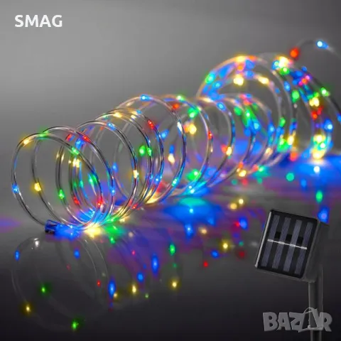 100 соларни LED светлинни тръби с програма 4.95m - многоцветни S_1232707