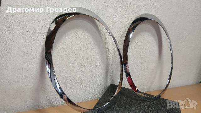 Лява и Дясна хром рамка (гривна) около фара за MINI R55, R56, R57, R58, R59, снимка 3 - Части - 53391196