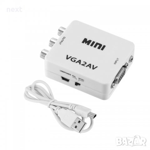 АКТИВЕН преходник от VGA към AV, RCA (чинчове) + Гаранция, снимка 2 - Кабели и адаптери - 28135075