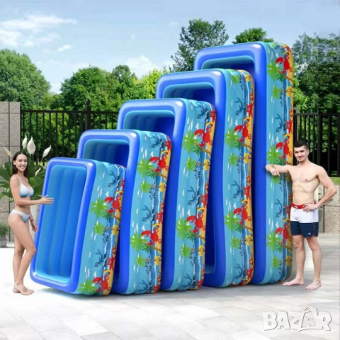 Голям удебелен надуваем басейн за дома – идеален за бебета, деца и възрастни