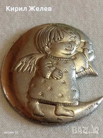 Сребърно бижу АНГЕЛЧЕ в ЛУНА много красив стилен дизайн 52442, снимка 5 - Колиета, медальони, синджири - 52719166