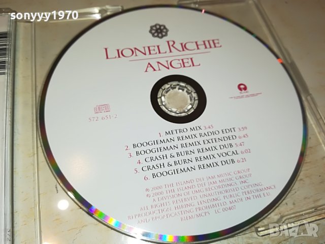 LIONEL RICHIE ANGEL CD-ISLAND ВНОС GERMANY 0504231147, снимка 8 - CD дискове - 40262235