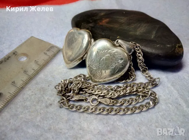 ФЛОРАЛНО ГРАВИРАН СРЕБЪРЕН ПЕНДАНТ СЪРЧИЦЕ Арт РАМКА За СНИМКИ със СРЕБЪРНА ВЕРИЖКА СРЕБРО 925 25980, снимка 7 - Колиета, медальони, синджири - 49734092