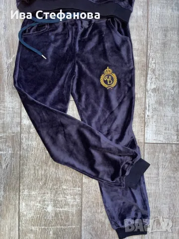 Нов плюшен тъмно син детски  сет комплект от две части , горнище и долнище кадифена прегръдка , снимка 3 - Детски комплекти - 47292218