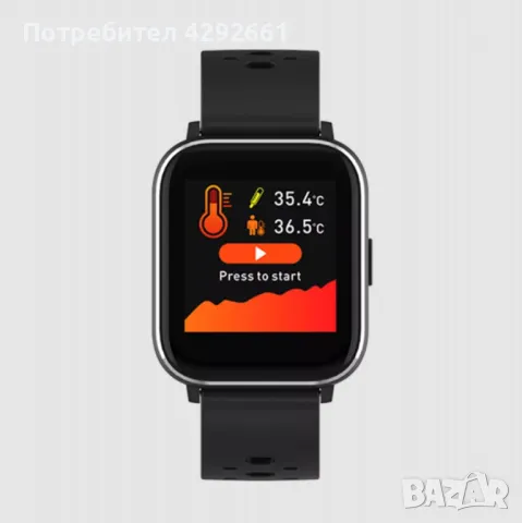 Bluetooth смарт часовник със сензор за телесна температура и пулс Denver SW-163, снимка 1