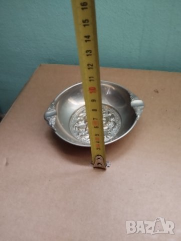 Посребрен пепелник арт деко, снимка 2 - Антикварни и старинни предмети - 43350078