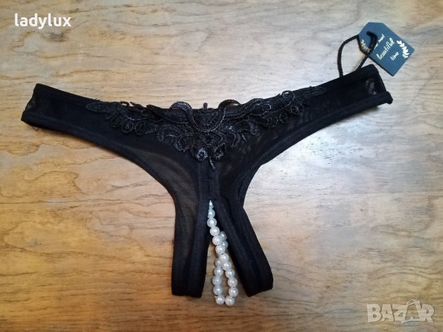 Бельо с Перли и отворено дъно, Размер S. Код 1819, снимка 4 - Бельо - 37198990