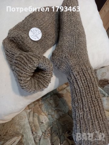 Ръчно плетени дамски чорапи от вълна, размер 39