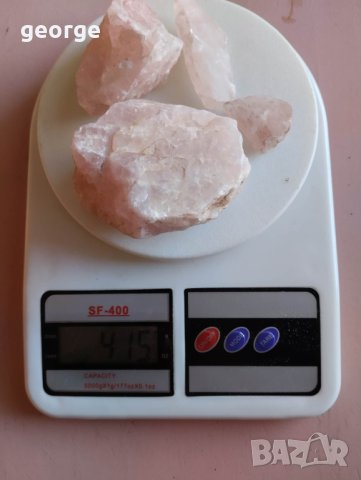 Розов кварц - необработен : произход Мозамбик - 415 грама