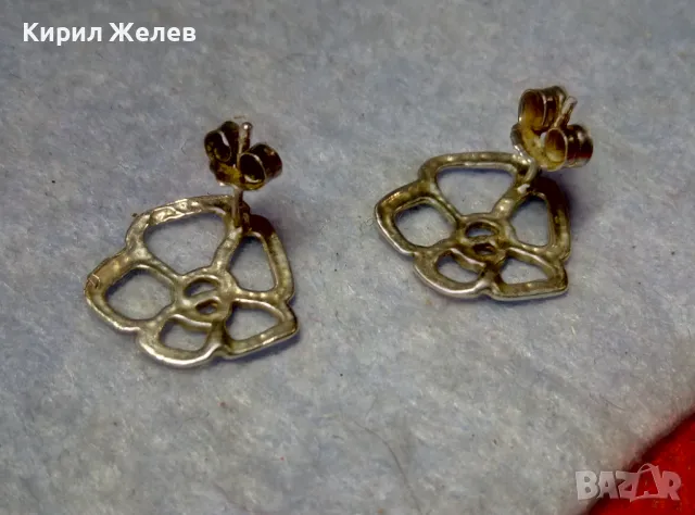 АЖУРНИ ФЛОРАЛНИ СРЕБЪРНИ ОБЕЦИ СРЕБРО 925 РЪЧНА ХУДОЖЕСТВЕНА ИЗРАБОТКА 39239, снимка 2 - Обеци - 49682873