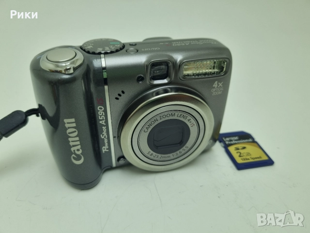 Canon PowerShot A590 IS 8.0MP Silver Compact Digital Camera 4x Zoom, снимка 6 - Фотоапарати - 52941540