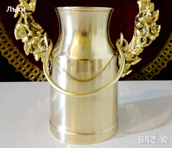 Бронзова кана за ракия,гюм за мляко. , снимка 2 - Антикварни и старинни предмети - 53274853