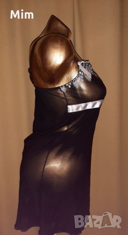 L Черна ,еластична ,тюлена нощница, снимка 3 - Нощници - 32217681