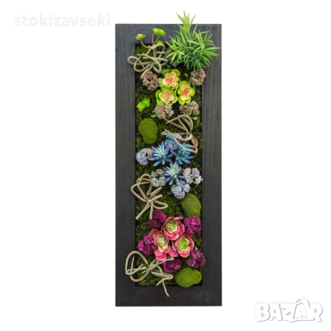 Цветна аранжировка в дървена рамка, модел 19-1, снимка 1