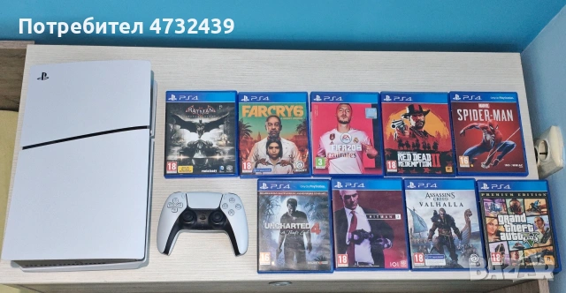 playstation 5 slim (диск) + 9 топ игри + гаранция 