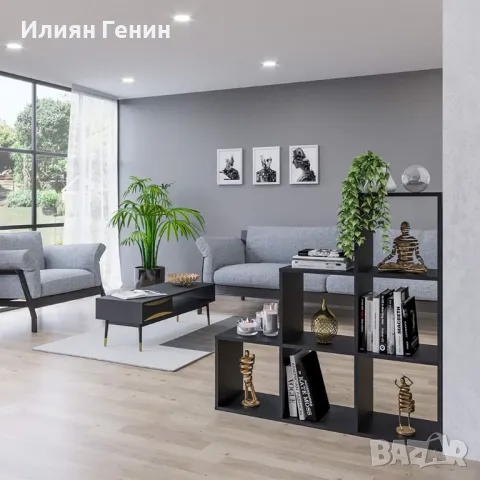 Стълбищен рафт черен 105 x 107,5см, снимка 4 - Секции и витрини - 47310219