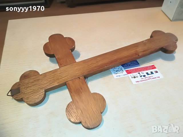 ГОЛЯМ ДЪРВЕН КРЪСТ С ХРИСТОС-46Х27СМ, снимка 18 - Колекции - 28318380