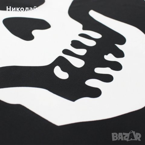 Пиратско знаме 90 х 150 см. с метални капси / халки . Череп и кости пират Jolly Roger, снимка 4 - Други стоки за дома - 28567328