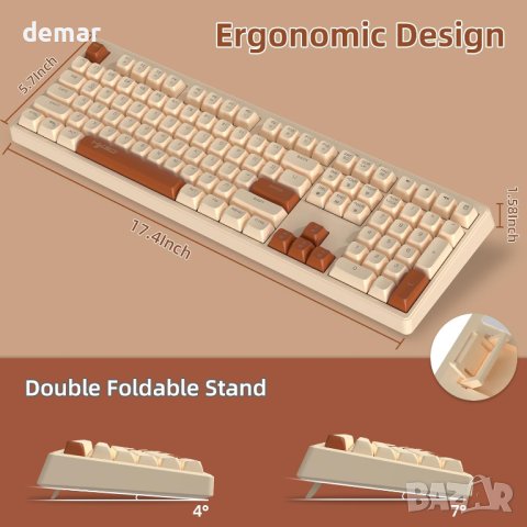 MAMBASNAKE V300 Retro 108 клавишна кабелна клавиатура с RGB подсветка, снимка 8 - Клавиатури и мишки - 43230308