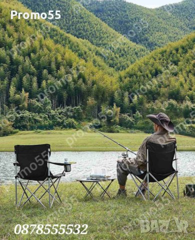 Преносим Сгъваем Рибарски стол с Метални Крака и Калъф, снимка 11 - Къмпинг мебели - 43990553