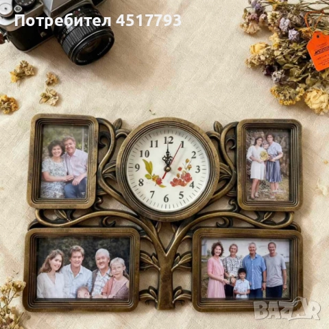 Рамка за снимки с часовник 2 в 1 - Дървото на живота, снимка 3 - Декорация за дома - 52554861