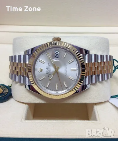 Rolex Datejust 41mm Two-Tone Yellow Gold White Dial Automatic Различни Варианти, снимка 3 - Мъжки - 48183385