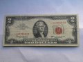 USA $ 2 DOLLARS STAR 1963 RED STAMP , снимка 1 - Нумизматика и бонистика - 27732477