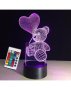 ❌ Уникална и ефектна 3D ефектна LED лампа TEDDY BEAR ❌