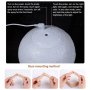 3D Арома дифузер овлажнител LED Нощна лампа Луна йонизатор на въздуха, снимка 6