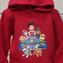 Нов детски суичър с дигитален печат на Paw Patrol (Пес патрул) в червен цвят, снимка 8