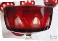  чаши френски червен кристал лукс, снимка 6