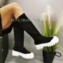 Дамски високи ботуши тип чорап , снимка 3