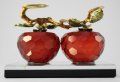 Луксозен кристален ябълков дует, фасетиран, снимка 8