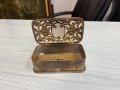 Стара бронзова кутия за бижута с порцеланова плочка Fragonard. №3829, снимка 3