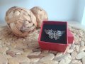 Сребърна брошка Пеперуда от филигран, снимка 1 - Колиета, медальони, синджири - 43620877