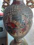 Голяма стара азиатска ваза Сатцума, ръчно рисувана, позлата Satsumaата, снимка 6