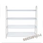 Етажерка за обувки, Метална, Бяла, 4 рафта, снимка 3