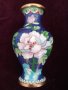 Красива японска/китайска ваза Клоазоне от бронз, декорирана с клетъчен емайл , снимка 4