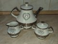 Английски порцелан сет за чай със сребърен кант, снимка 3