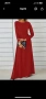 Червена дълга рокля от полиестер с размер L, снимка 1