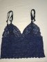 Дантелено бюстие без подплънки тъмносиньо, снимка 2