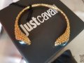 Just Cavalli-оригинална ,нова 18 к.позлатена гривна с естествени аквамарини, снимка 3