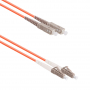 Оптичен пач кабел DeTech, LC-LC, UPC, Multimode, Duplex, 5.0м, Оранжев, снимка 1 - Мрежови адаптери - 36545180