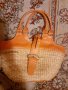 Сламена чанта с оранжеви елементи, снимка 1