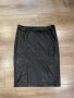 Нова елегантна кожена черна  пола под коляното миди midi дължина размер XL ХЛ, снимка 7