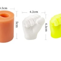 3D ръка юмрук силиконов молд цилиндър гипс свещ декор, снимка 2 - Форми - 40352703