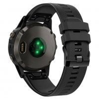 Силиконова каишка GARMIN Fenix 7, 7X черен цвят, снимка 2 - Каишки за часовници - 35579905