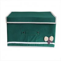 1734 Текстилна сгъваема кутия за съхранение с декорация панделка, снимка 12 - Органайзери - 30349090